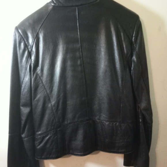 Women's BLACK LEATHER JACKET size Large - Picture 6 of 6